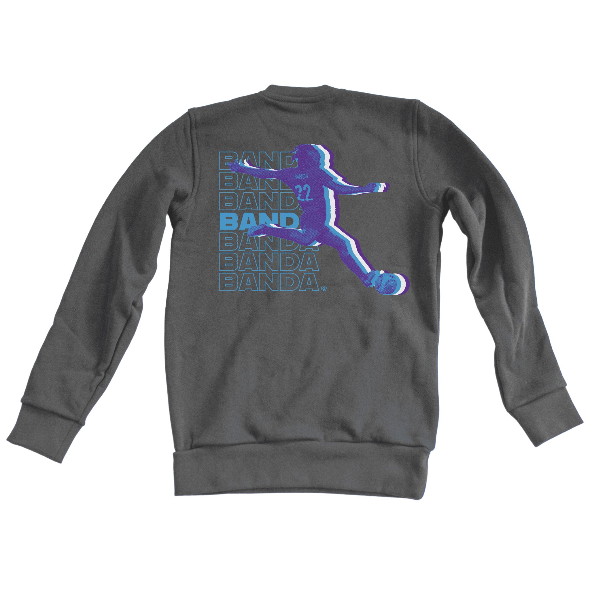 Barbra Banda Graphite Crewneck sleeve t-shirt, made in the USA, Union Made. 100% American Cotton.