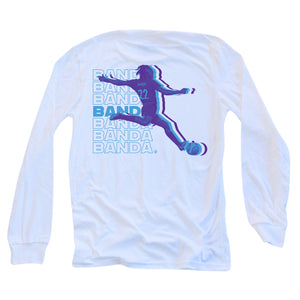 Barbra Banda White Long sleeve t-shirt, made in the USA, Union Made. 100% American Cotton.