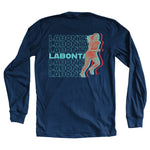 Navy Long Sleeve Shirt with Lo'eau LaBonta Soccer Player