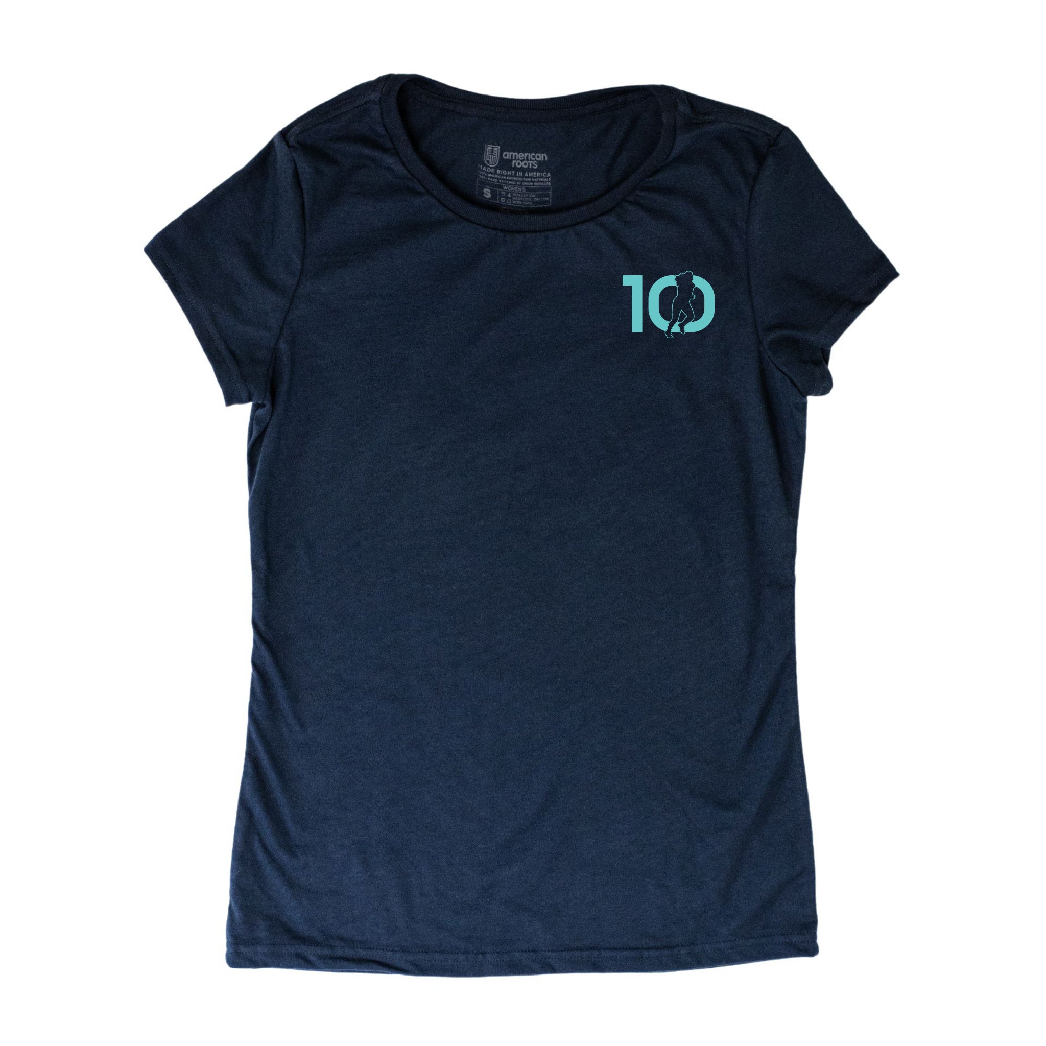 Navy Women's Tee Shirt with Lo'eau LaBonta Soccer Player Front