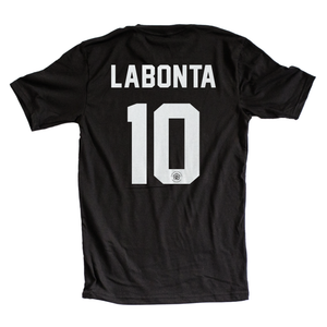 Lo'eau LaBonta Black Tee with Name and Number